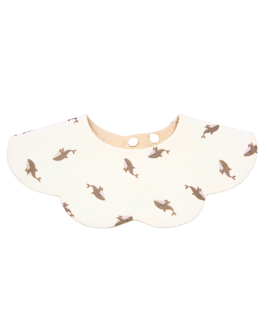 Organic Muslin 7-Layer Dribble Bib - Sharks
