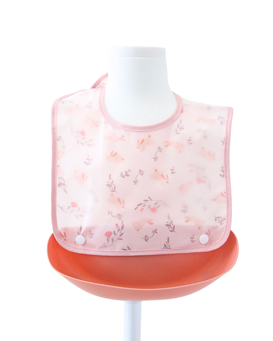 Food Catcher Bib - Pink Bunnies