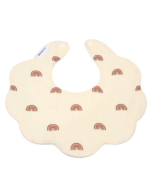 Organic Muslin 5-Layer Dribble Bib - Terracotta Rainbow