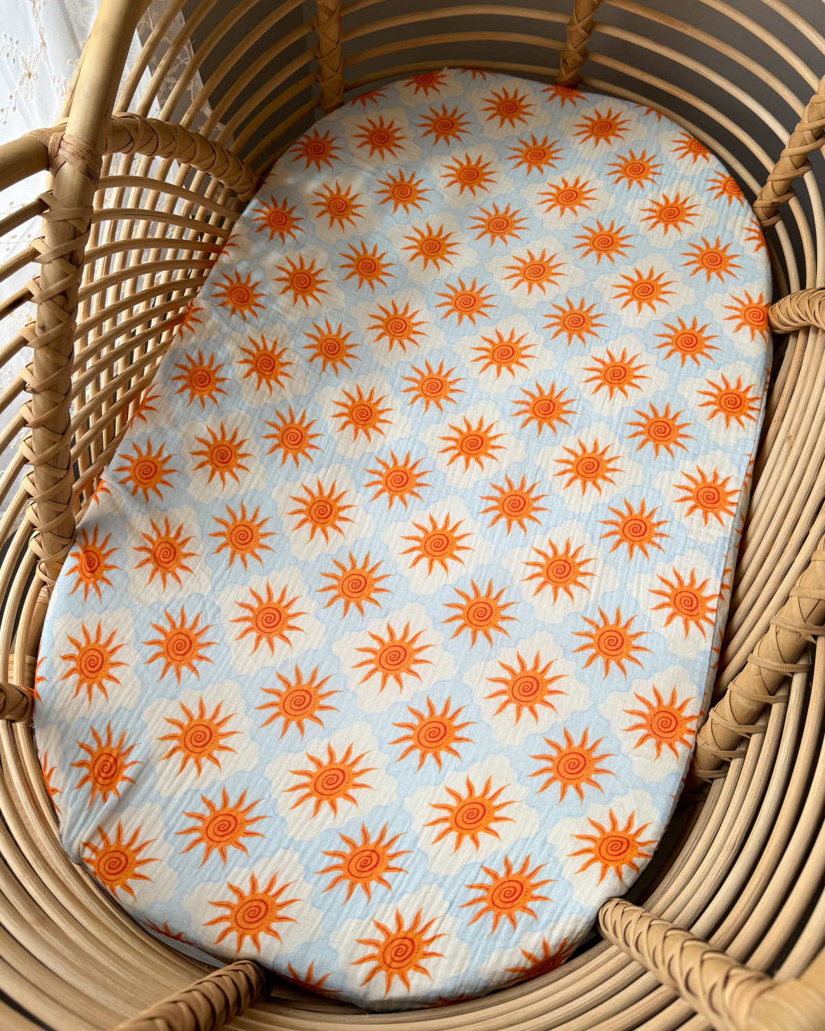 Organic Muslin Fitted Sheet - Sunny Side