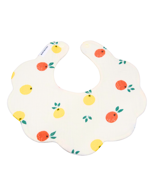 Organic Muslin 5-Layer Dribble Bib - Citrus Bloom