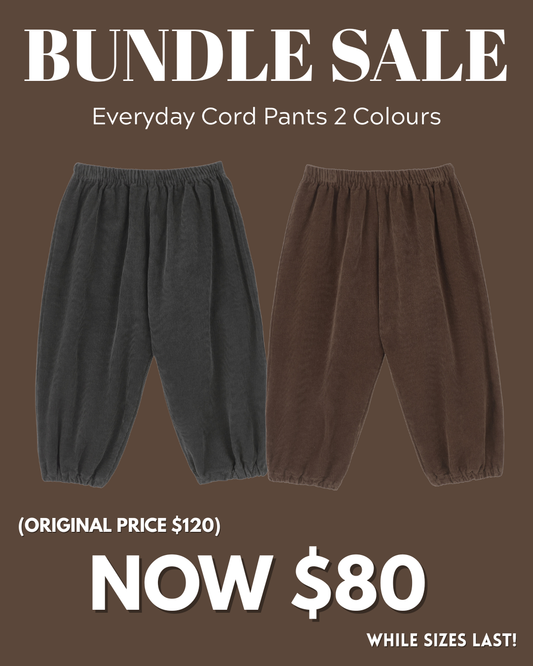 Cord Pants Bundle Sale - Brown/Charcoal