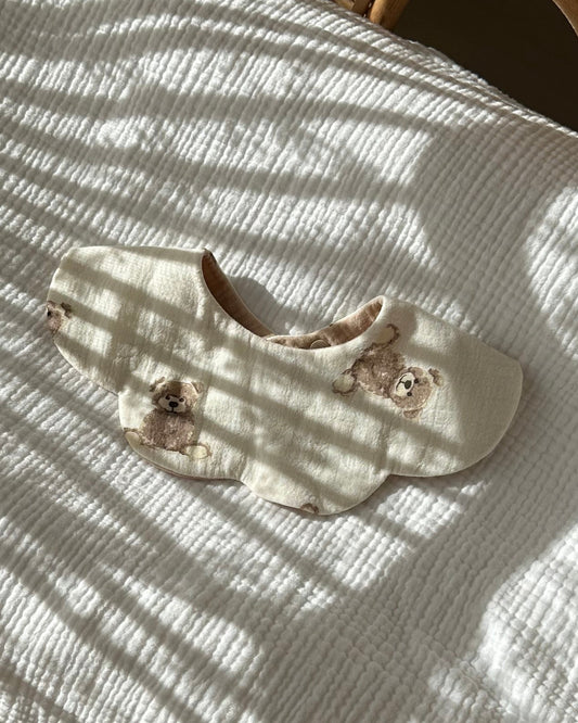 Organic Muslin 7-Layer Dribble Bib - Big Teddy Bears