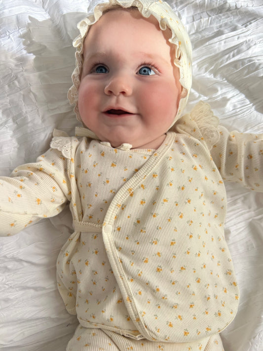 Emelia Wrap Top - Orange Florals