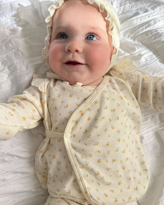 Emelia Wrap Top - Orange Florals