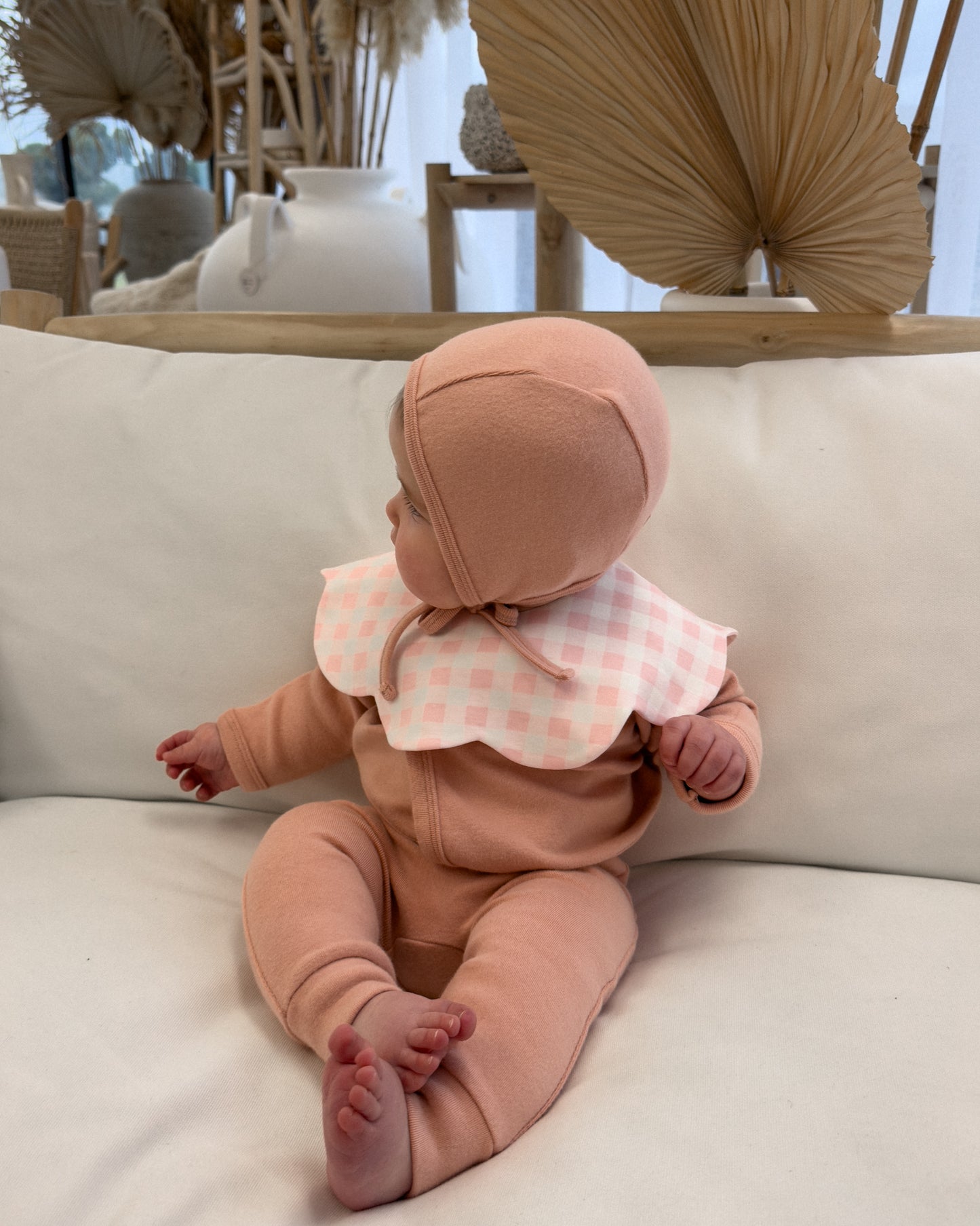 3- Layer Dribble Bib 3 - Pink Gingham