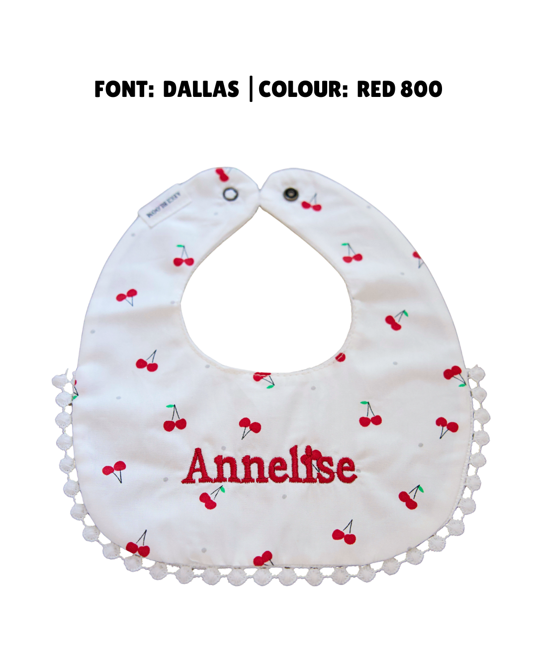 3-Layer Lace Bib - Cherries