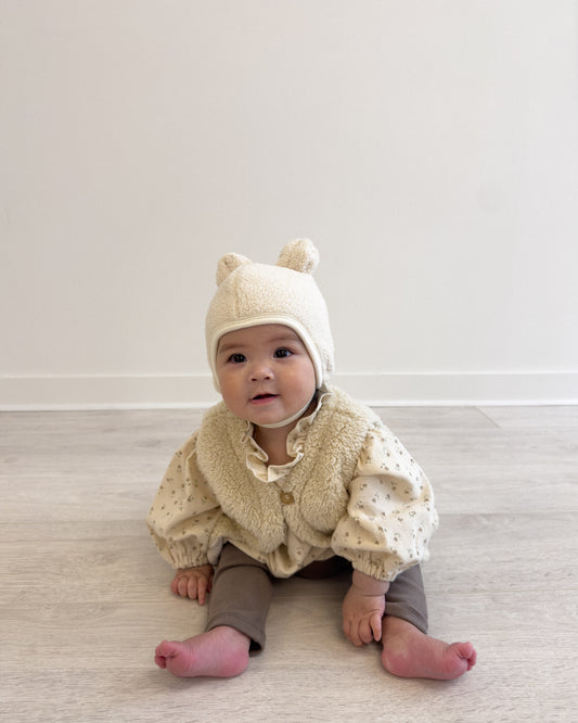 Teddy Bear Bonnet - Cream