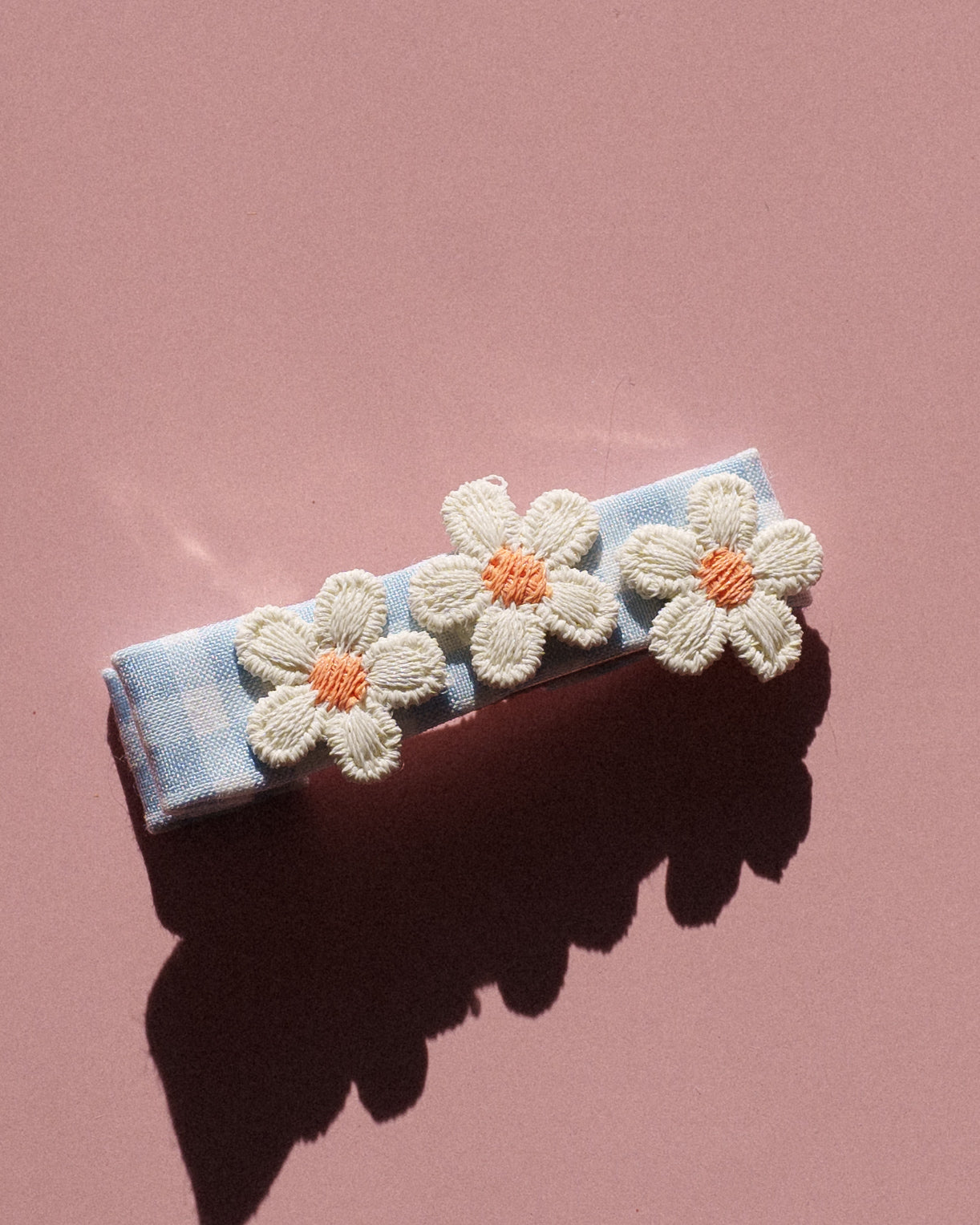 Peach Blossom Gingham Clip
