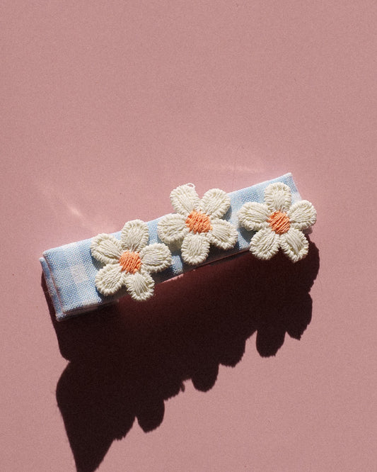 Peach Blossom Gingham Clip