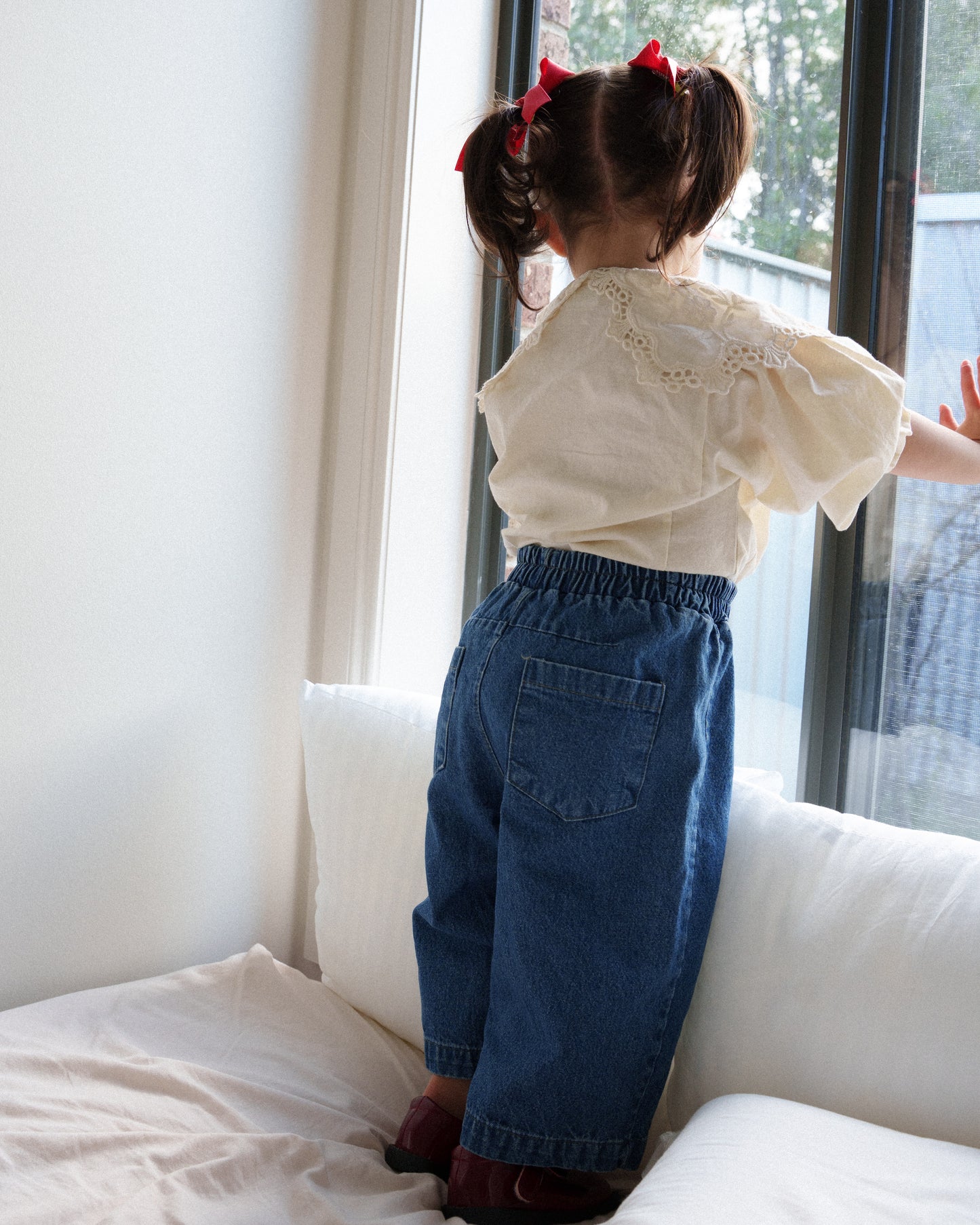 Daily Relaxed Denim Pants - Dark Blue