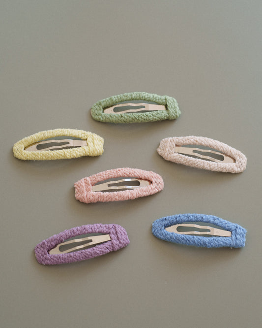 Woven Knit 6pc Clip Set