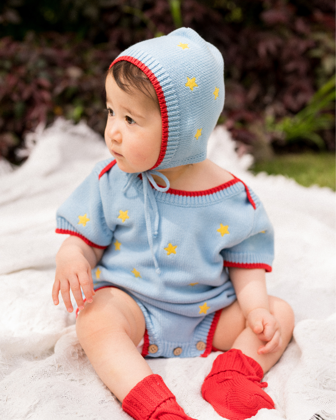 100% Cotton Knit Bonnet - Starry Pop