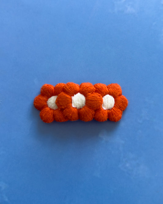 Daisy Bloom Clip - Burnt Orange