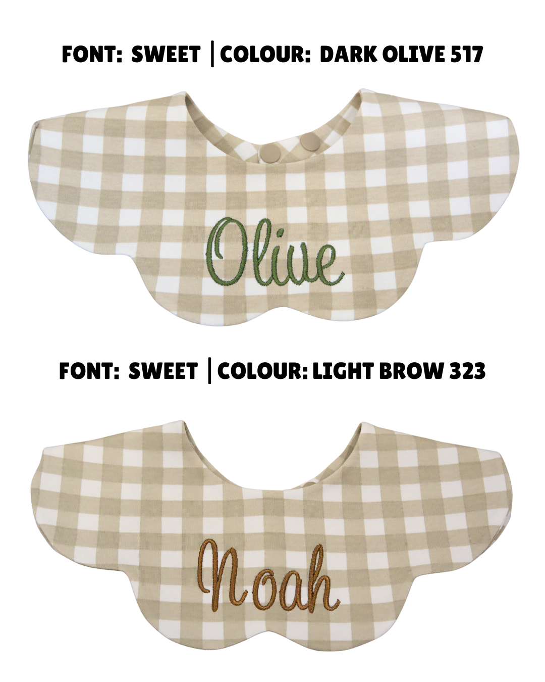 3- Layer Dribble Bib - Brown Gingham