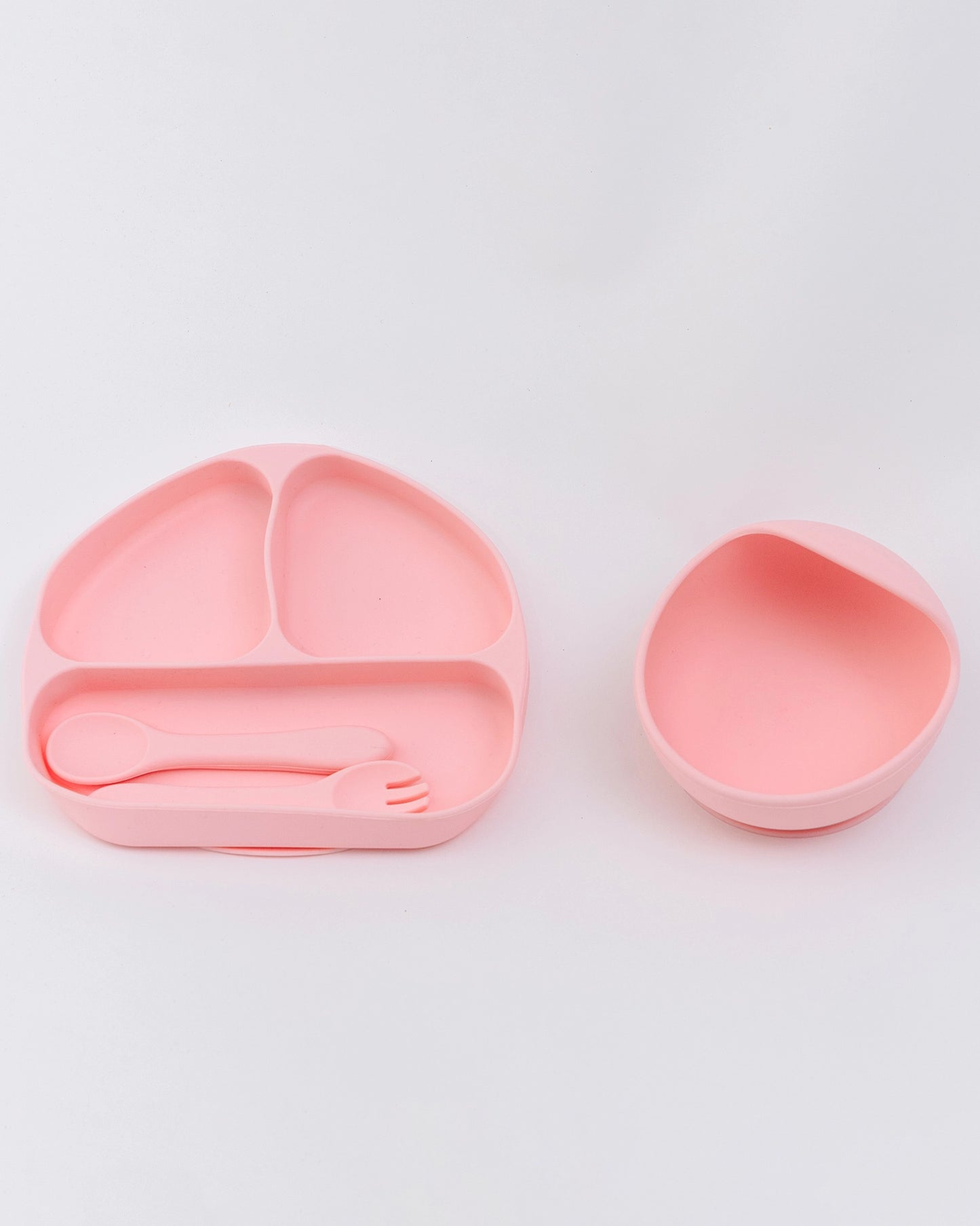 4 Piece BPA-FREE 100% Silicone Tableware Set - Pink