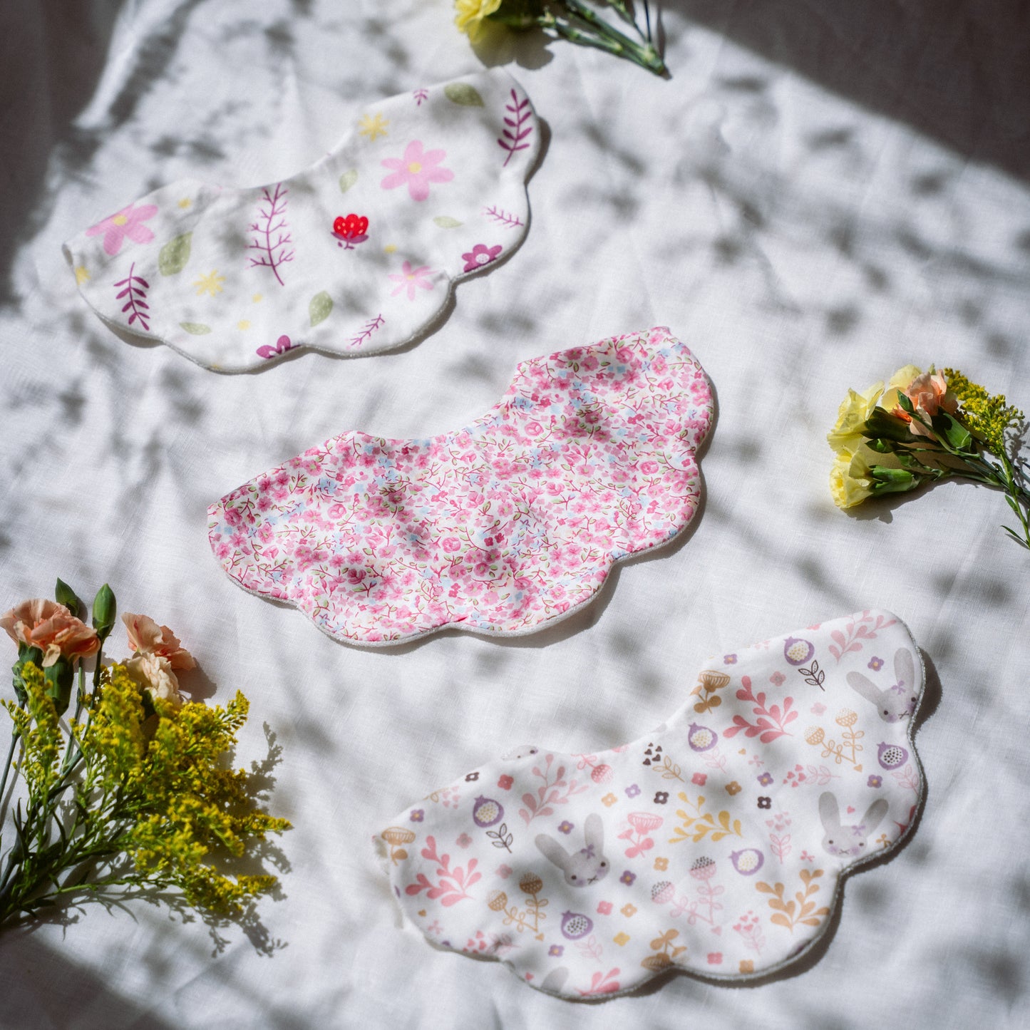 5-Layer Dribble Bib - Pink Florals