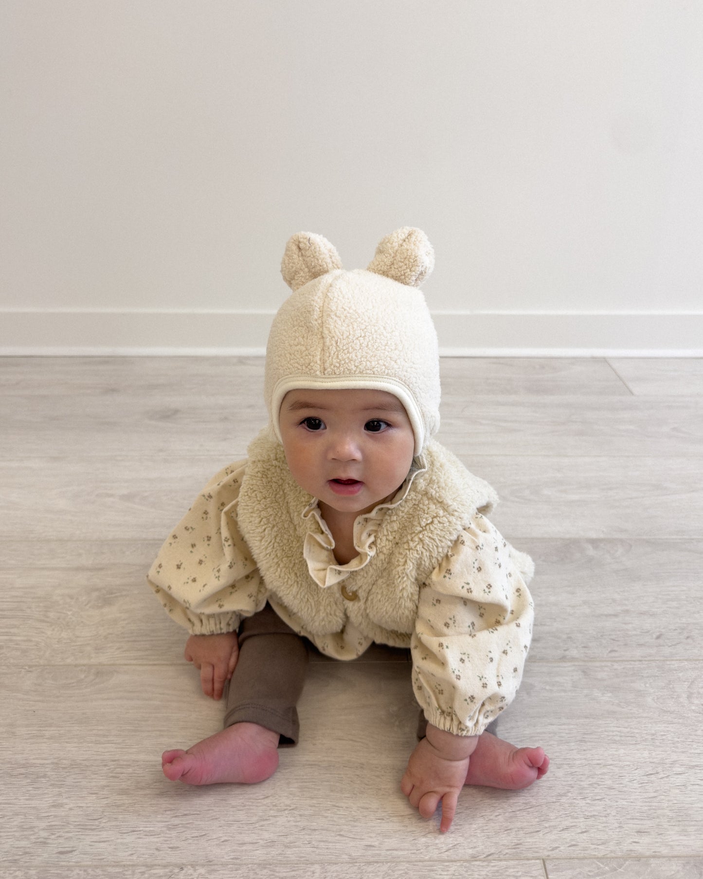 Teddy Bear Bonnet - Cream