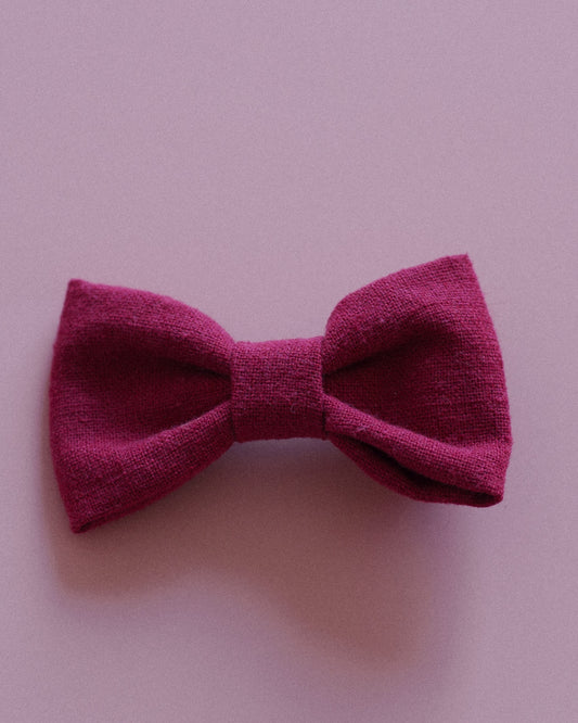 Classic Cotton Bow Clip - Burgundy