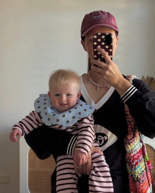 Organic Muslin 7-Layer Dribble Bib - Blueberry Mocha