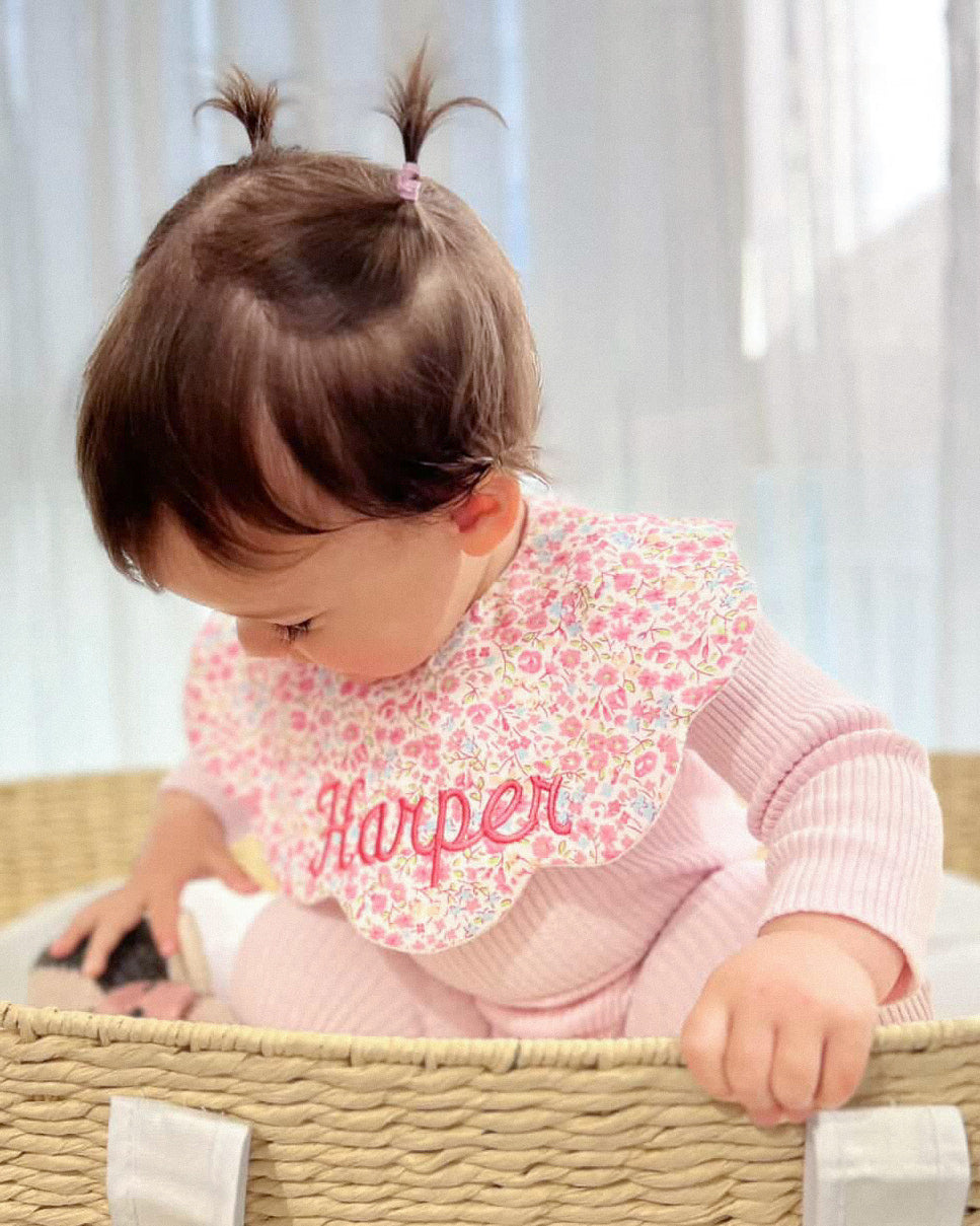 5-Layer Dribble Bib - Pink Florals