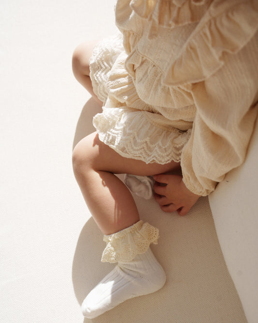 Julia Lace Ankle Socks - Ivory