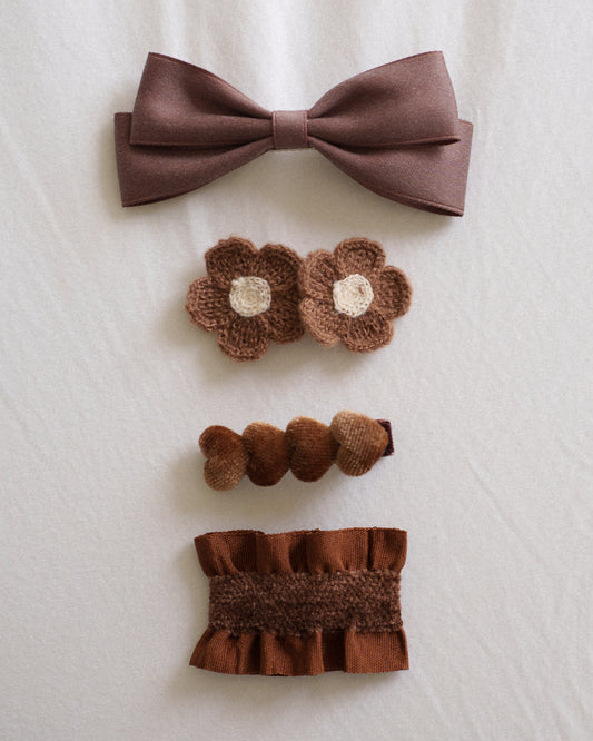 Tiramisu 4pc Clip Set - Coffee