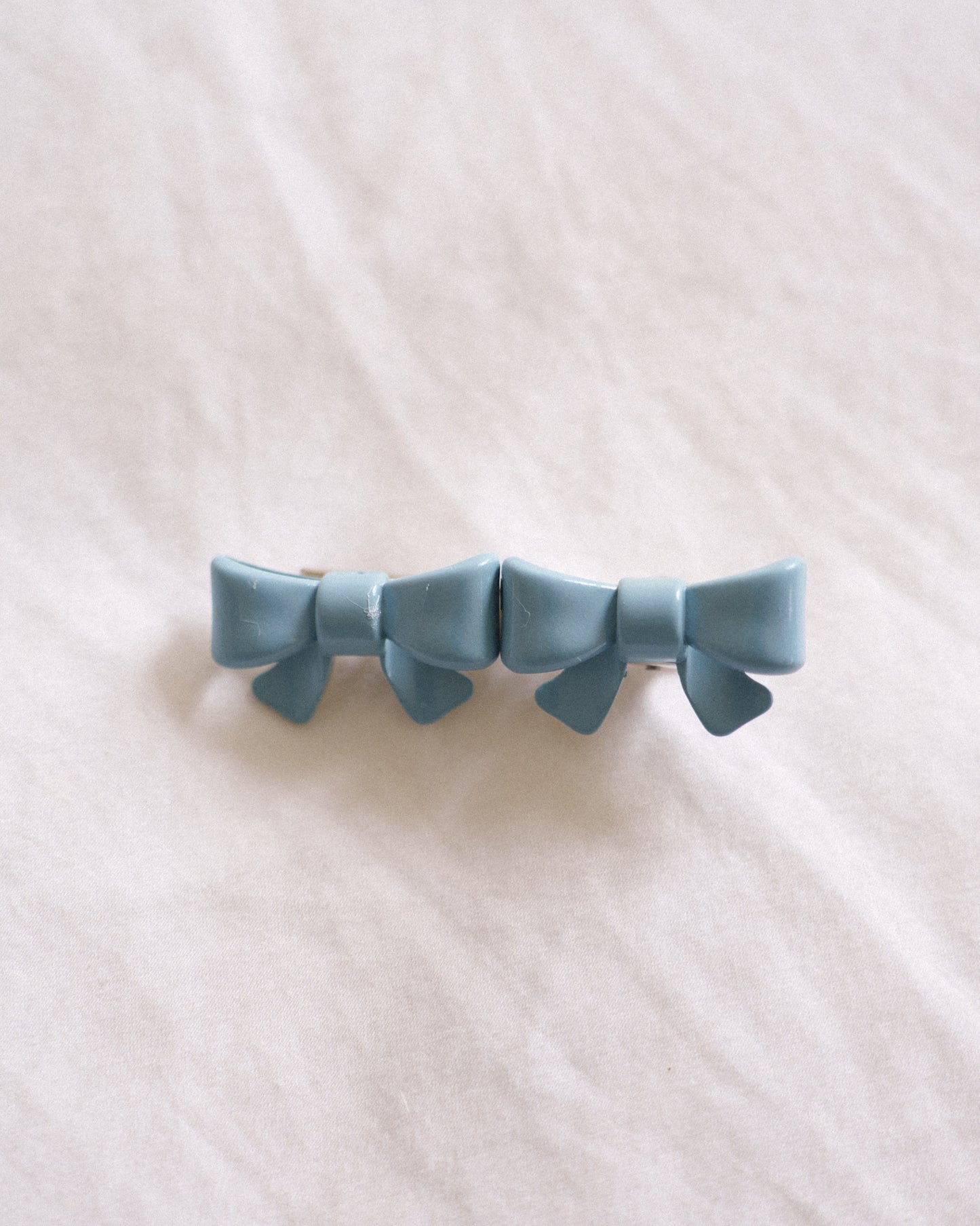 Vintage Lace Bow 4pc Clip Set - Blue