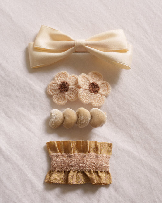 Tiramisu 4pc Clip Set - Cream