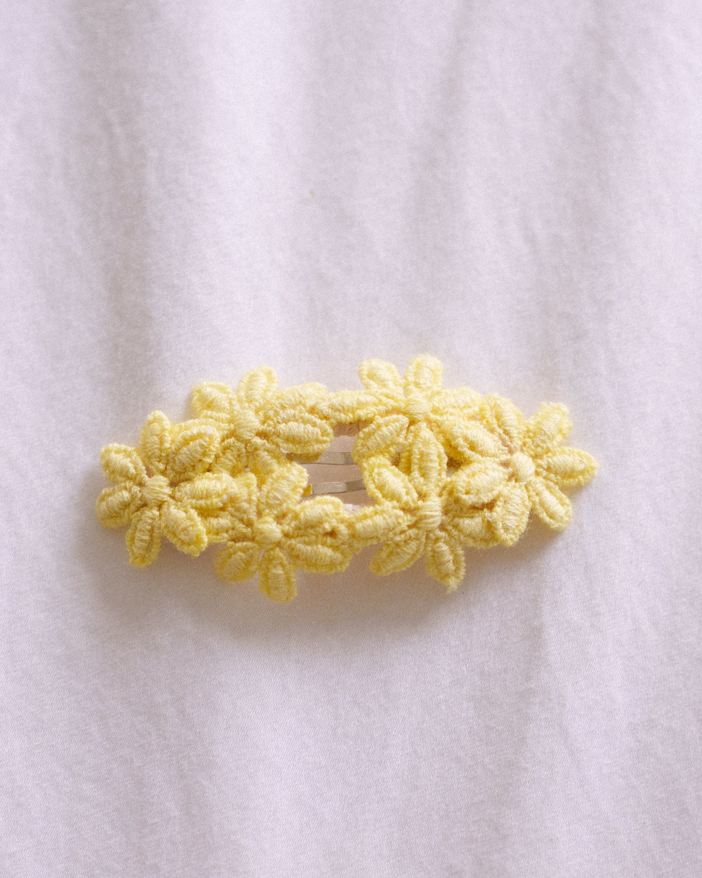 Floral Lace Clip 2pc Set - Butter Yellow