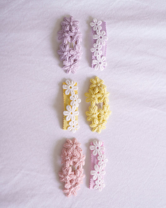 Floral Lace Clip 2pc Set - Lilac