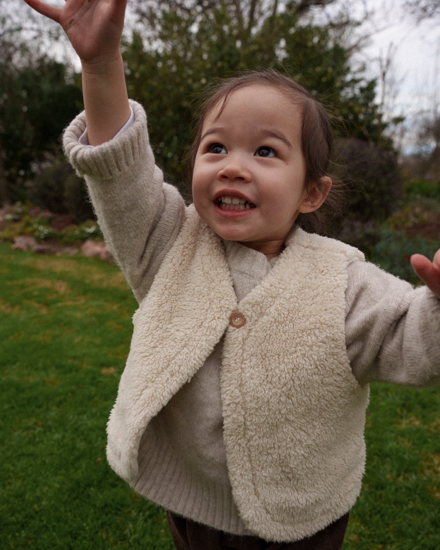Teddy Fleece Vest - Cream