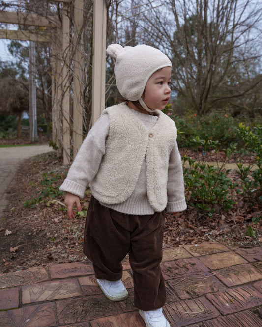 Teddy Fleece Vest - Cream