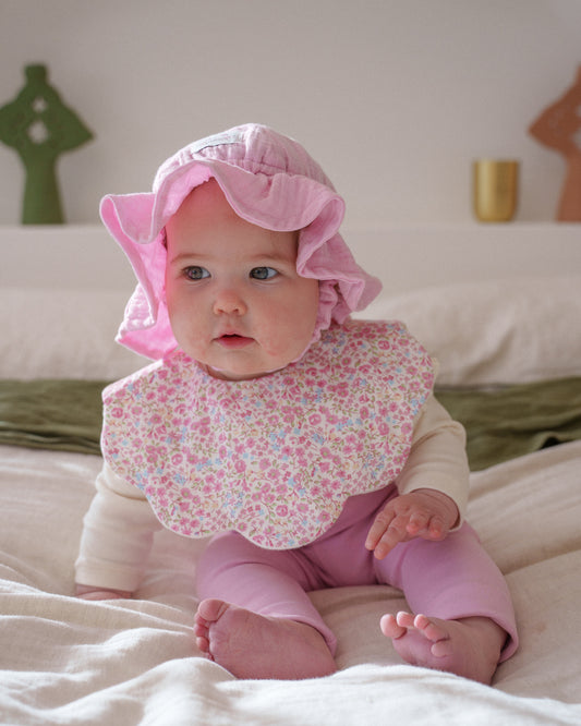 5-Layer Dribble Bib - Pink Florals