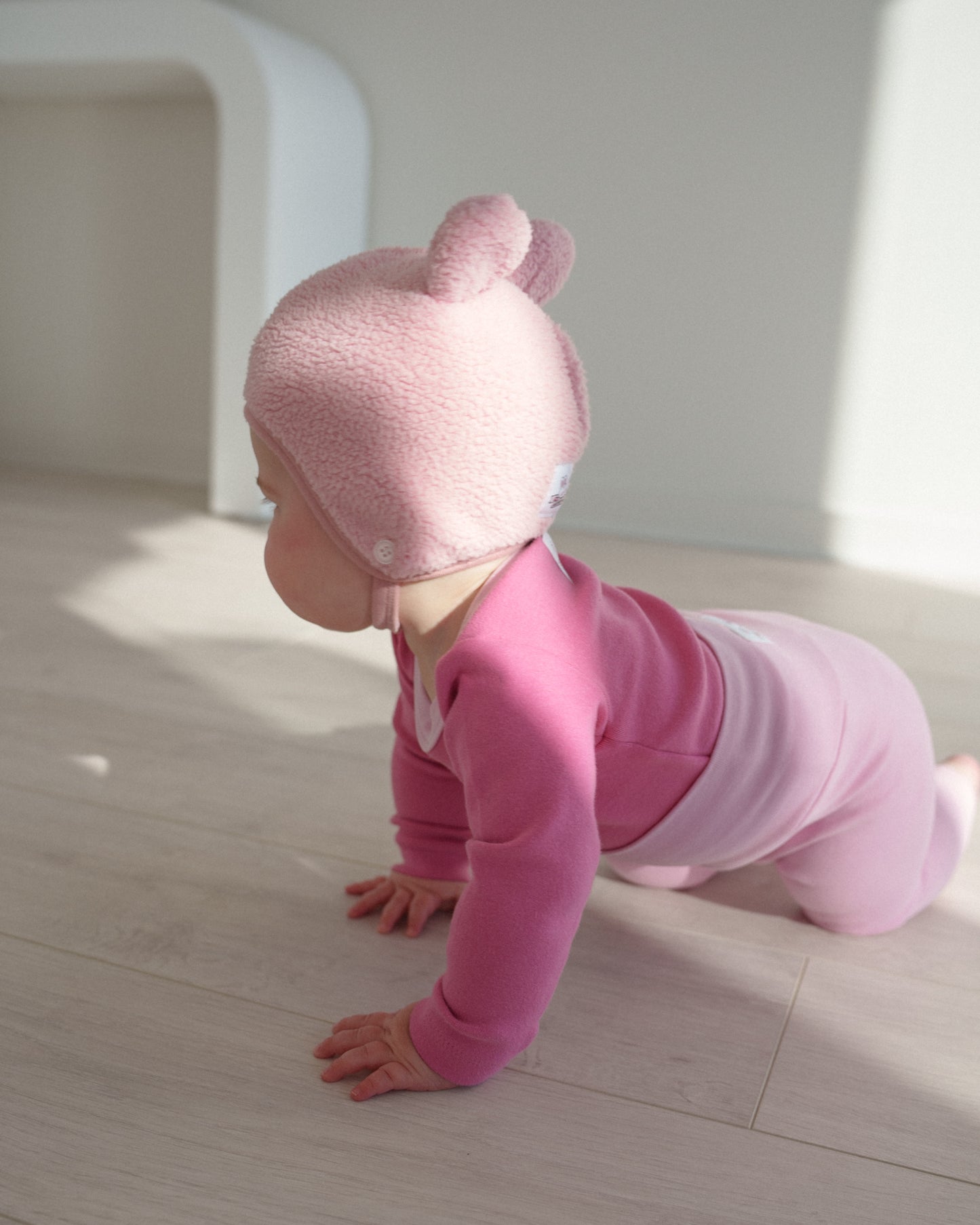 Teddy Bear Bonnet - Pink