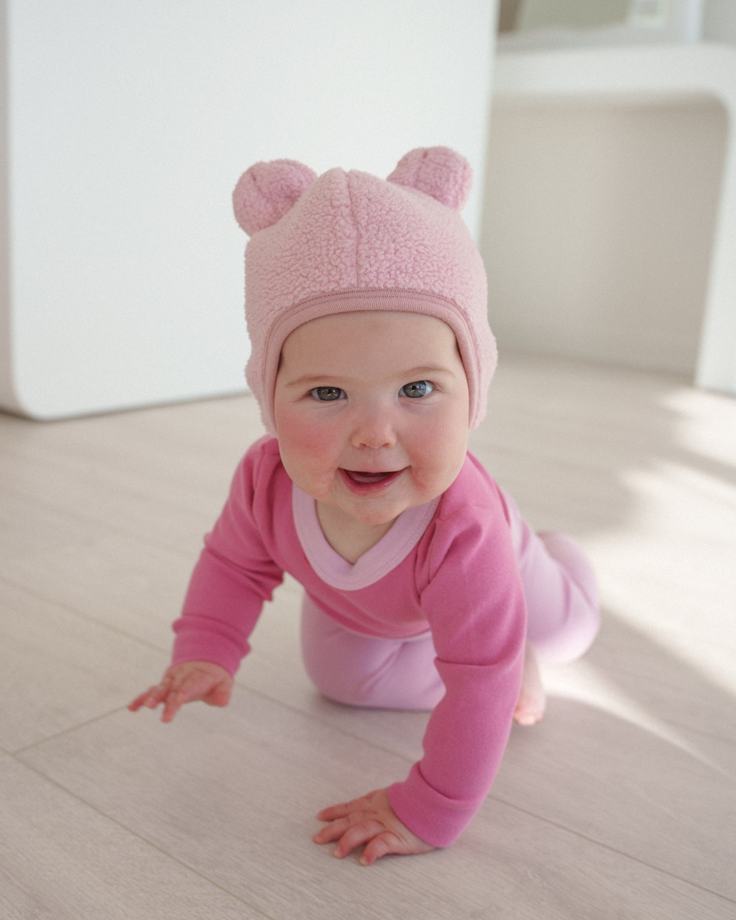 Teddy Bear Bonnet - Pink