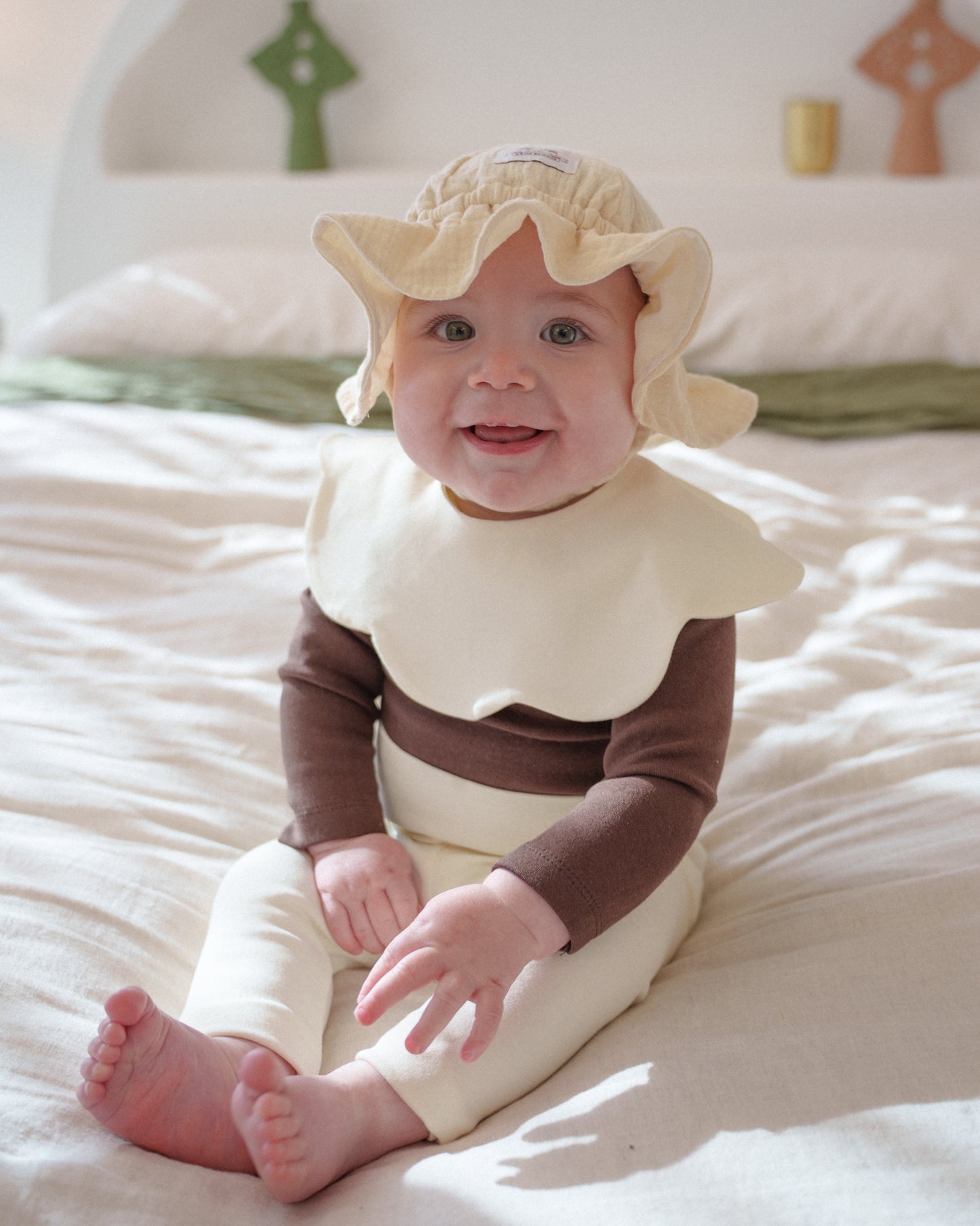 3- Layer Dribble Bib - Beige