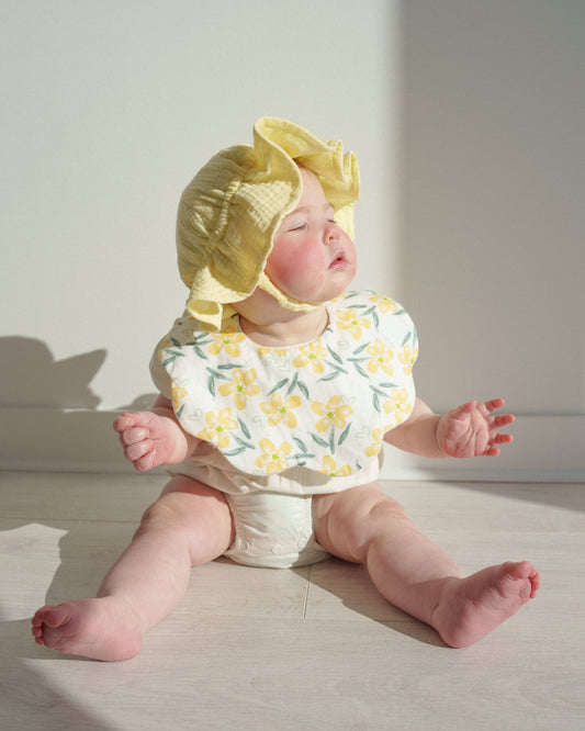 5-Layer Dribble Bib - Yellow Florals