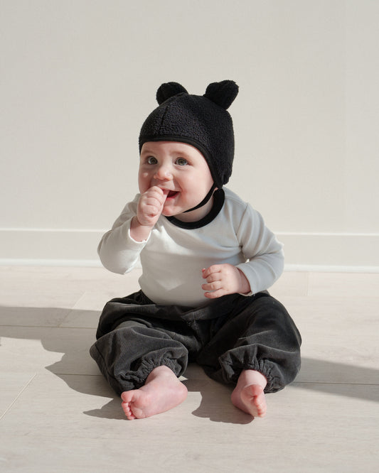 Teddy Bear Bonnet - Black