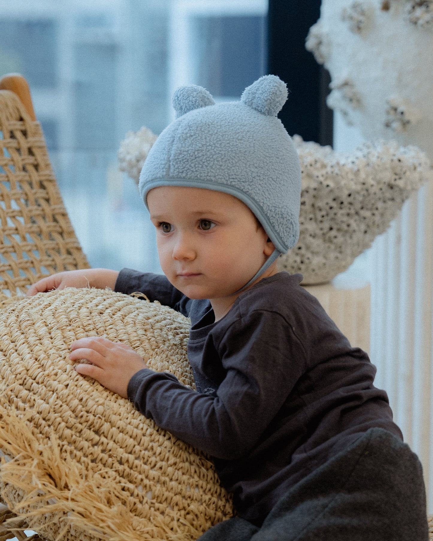Teddy Bear Bonnet - Blue