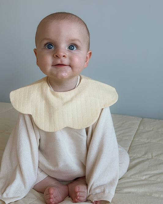 Organic Muslin 5-Layer Dribble Bib - Buttercream