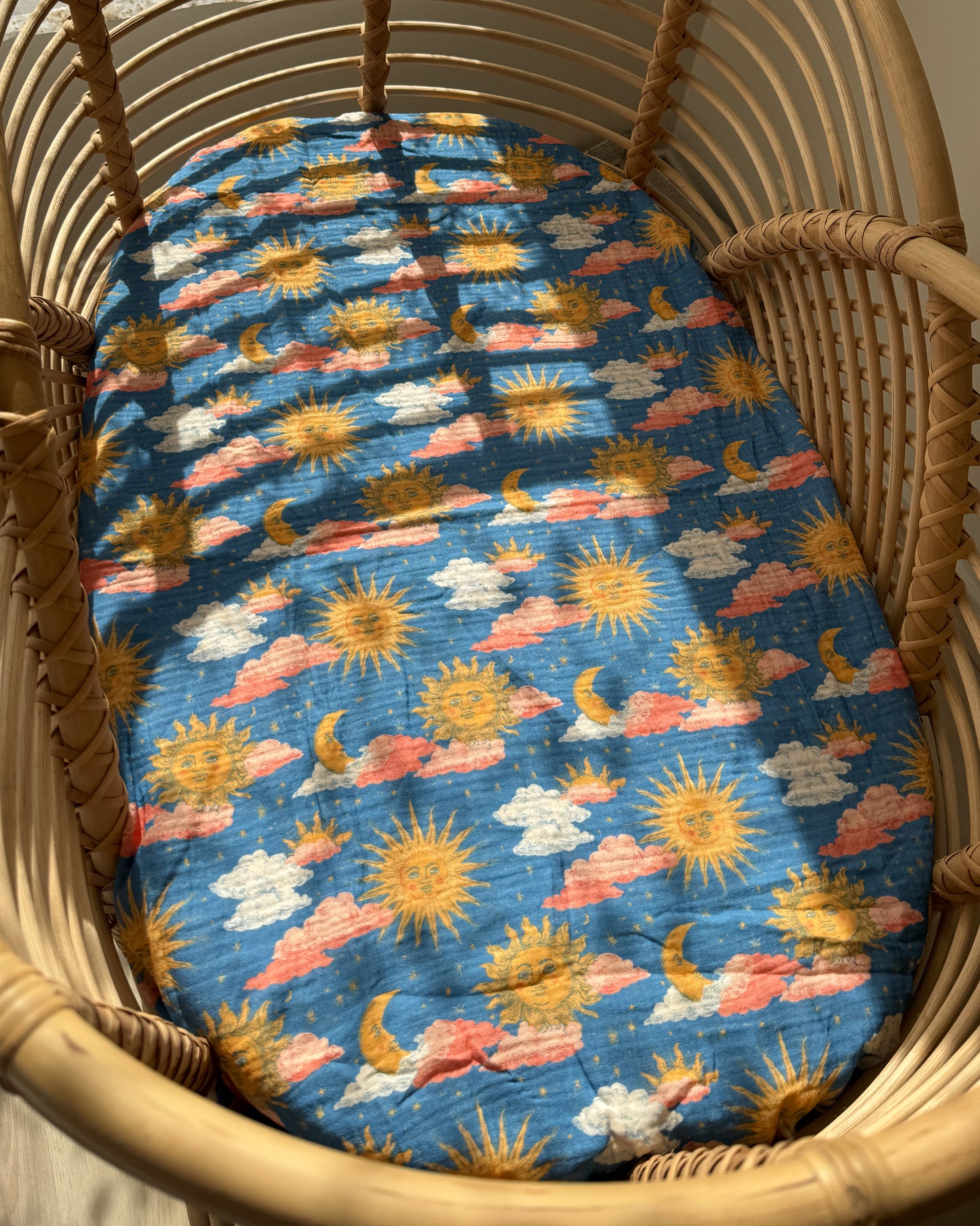 Organic Muslin Fitted Sheet - Golden Hour