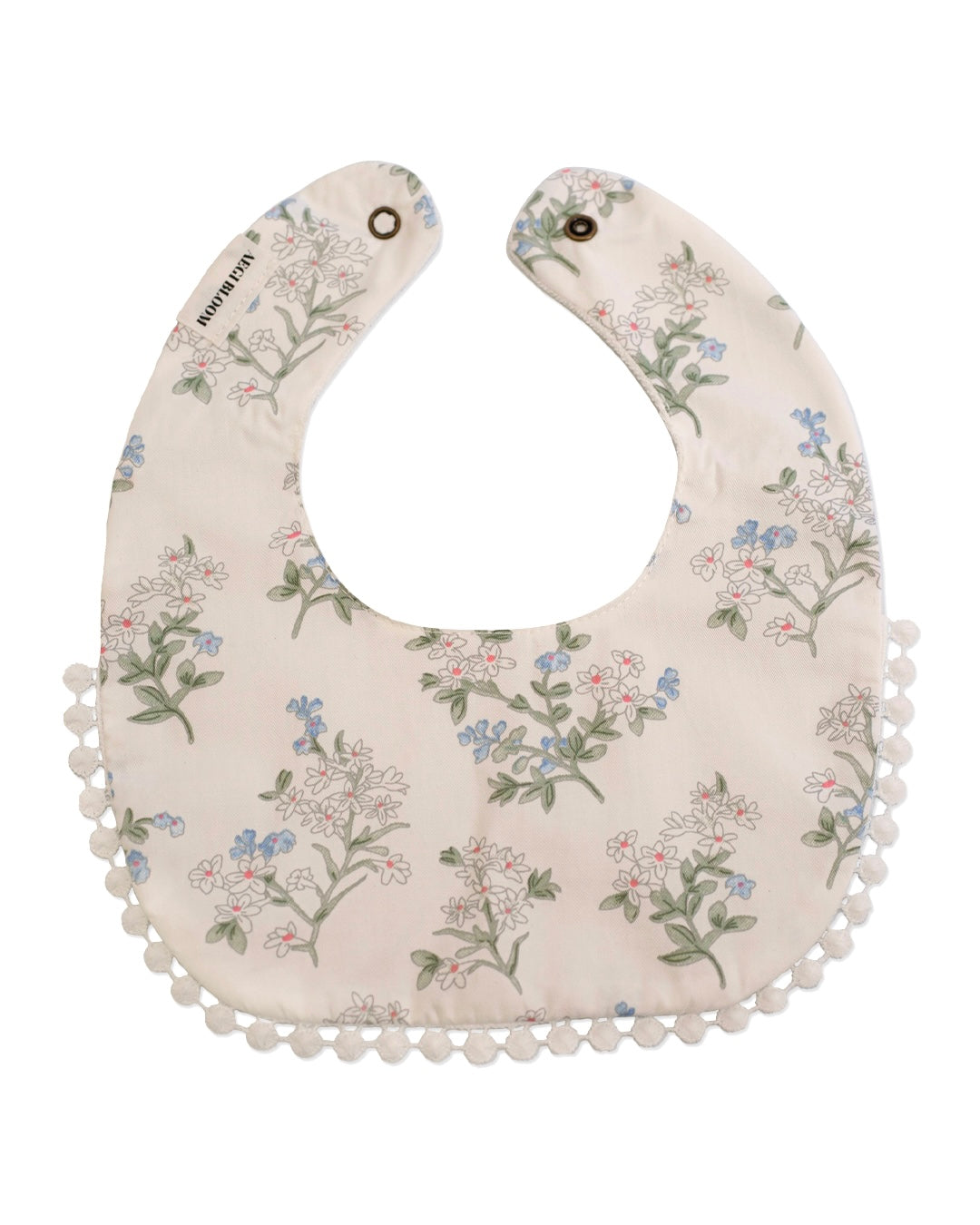 3-Layer Lace Bib - Blue/White Florals