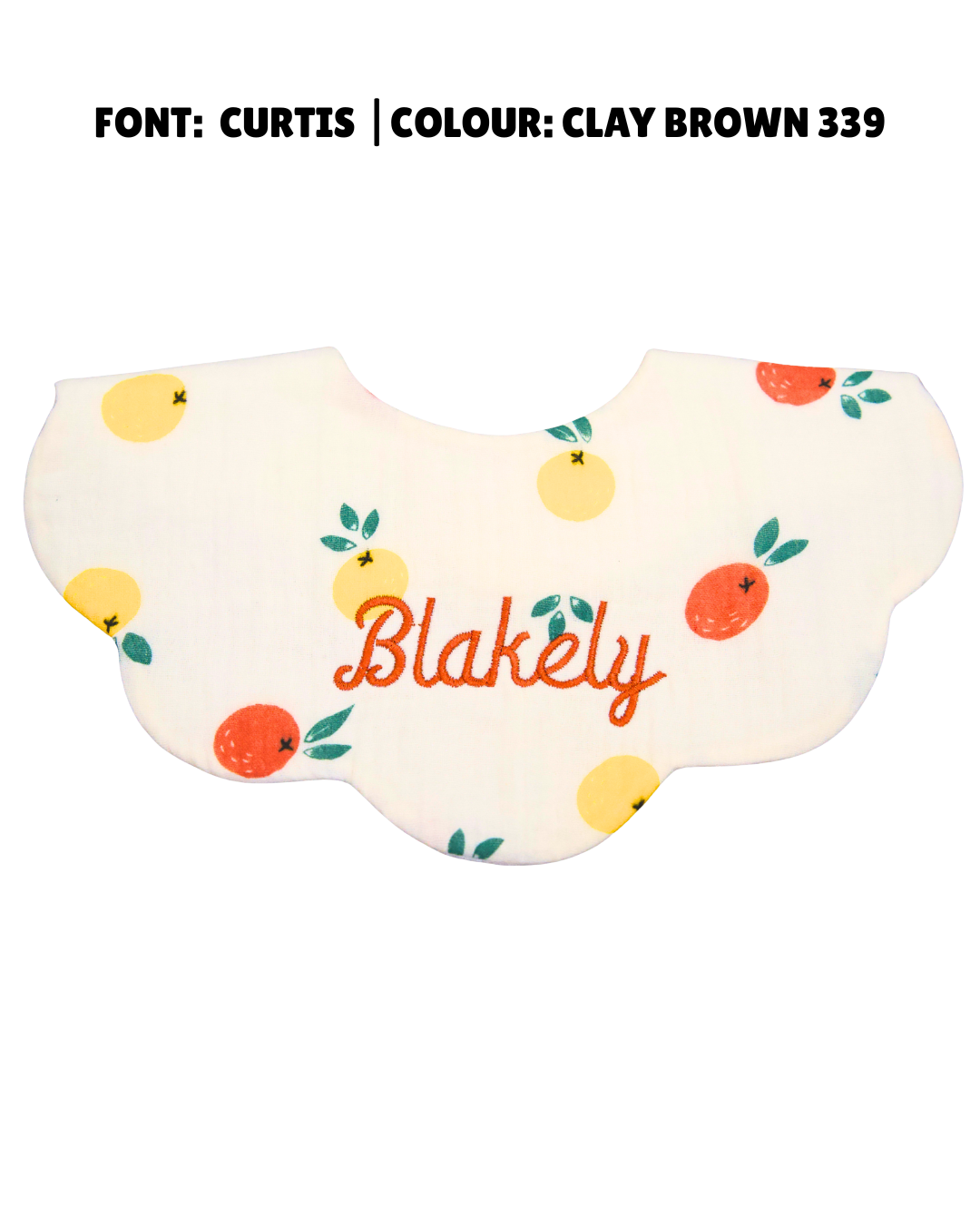 Organic Muslin 5-Layer Dribble Bib - Citrus Bloom