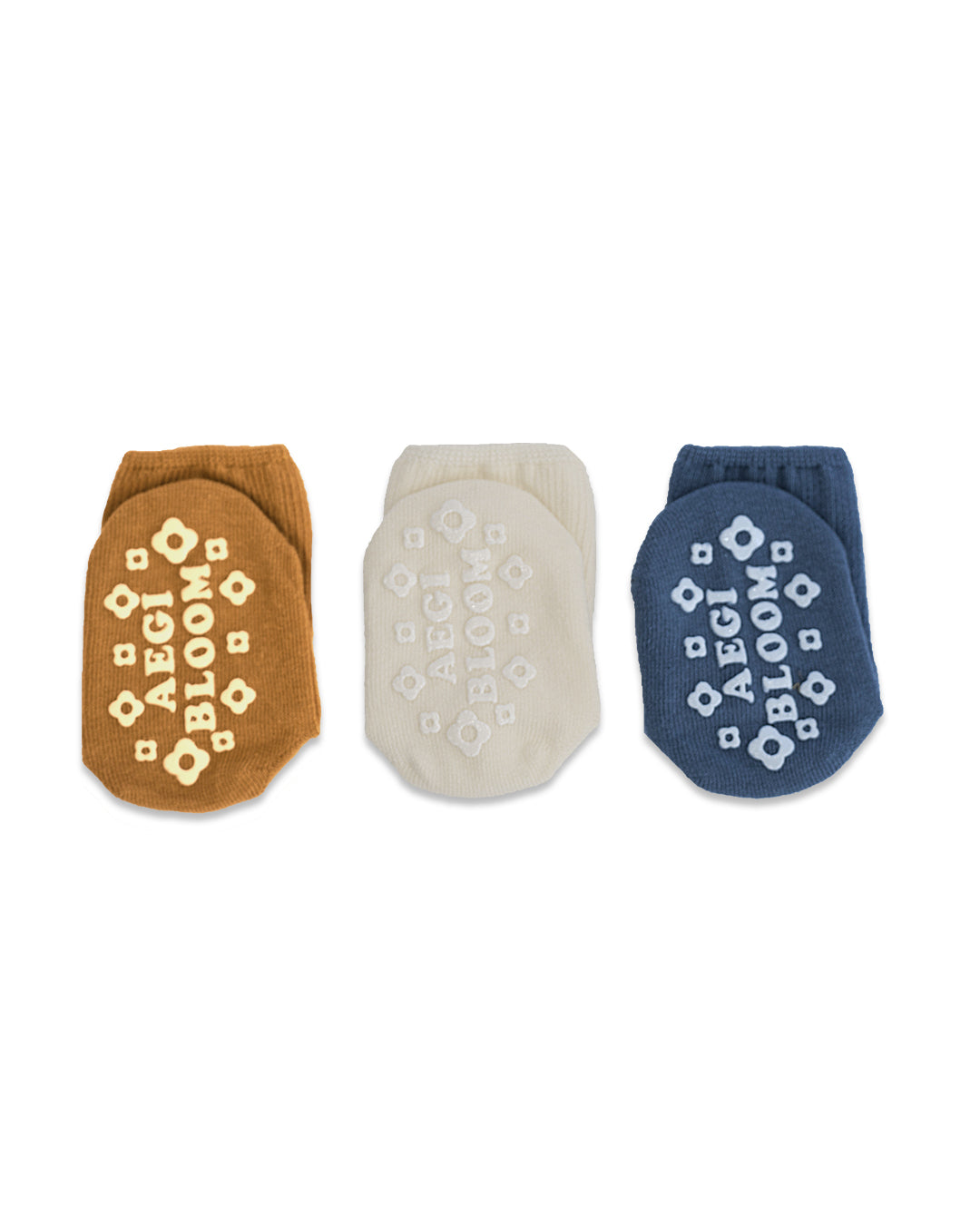 3 Pack Socks - Mustard, Ivory, Blue