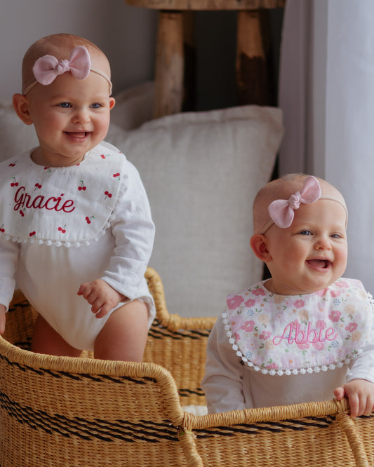 3-Layer Lace Bib - Flower Garden