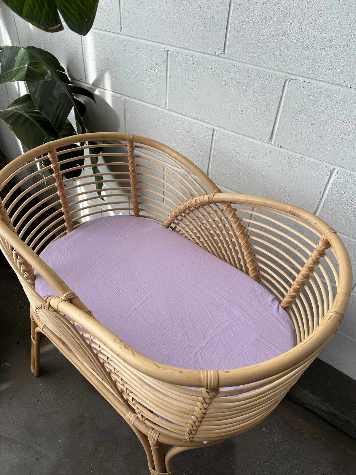 Organic Muslin Fitted Sheet - Lilac