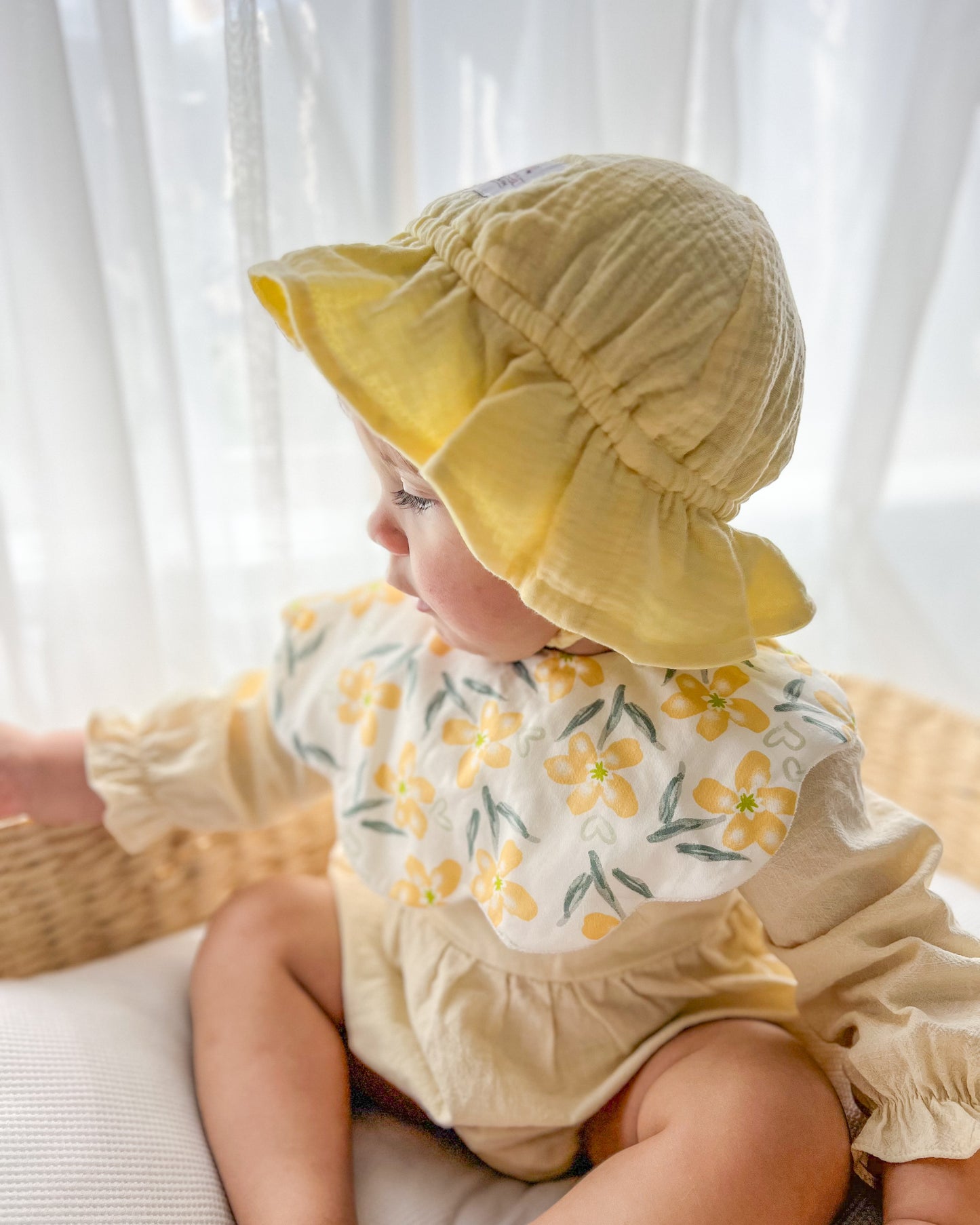 5-Layer Dribble Bib - Yellow Florals