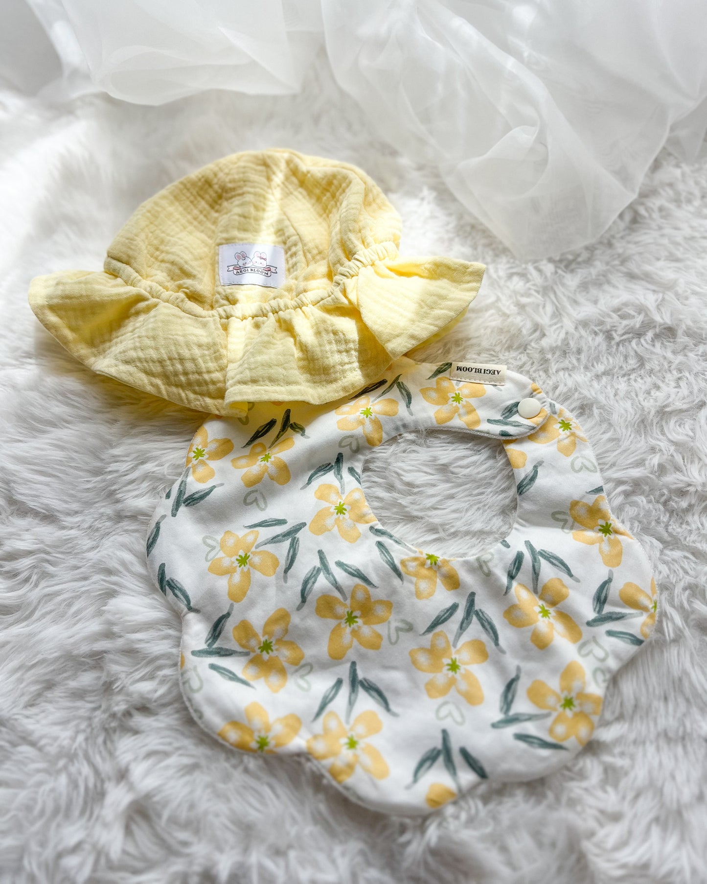 5-Layer Dribble Bib - Yellow Florals