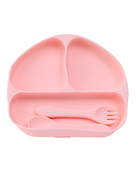 4 Piece BPA-FREE 100% Silicone Tableware Set - Pink